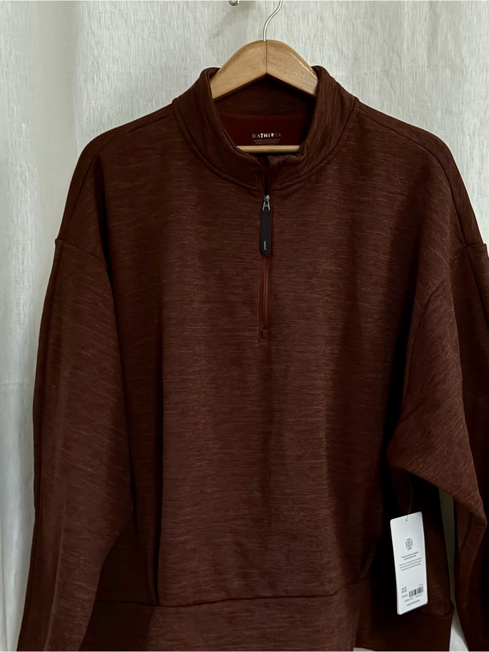 Athleta Altitude Polartec Half Zip Sweatshirt NWT Mahogany Heather Plus Size 3X
